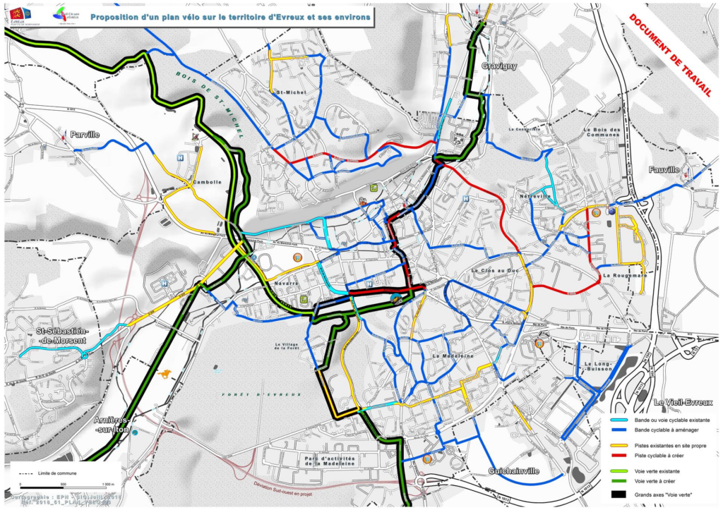 image 1 Où sont situées les pistes cyclables d'Evreux ?