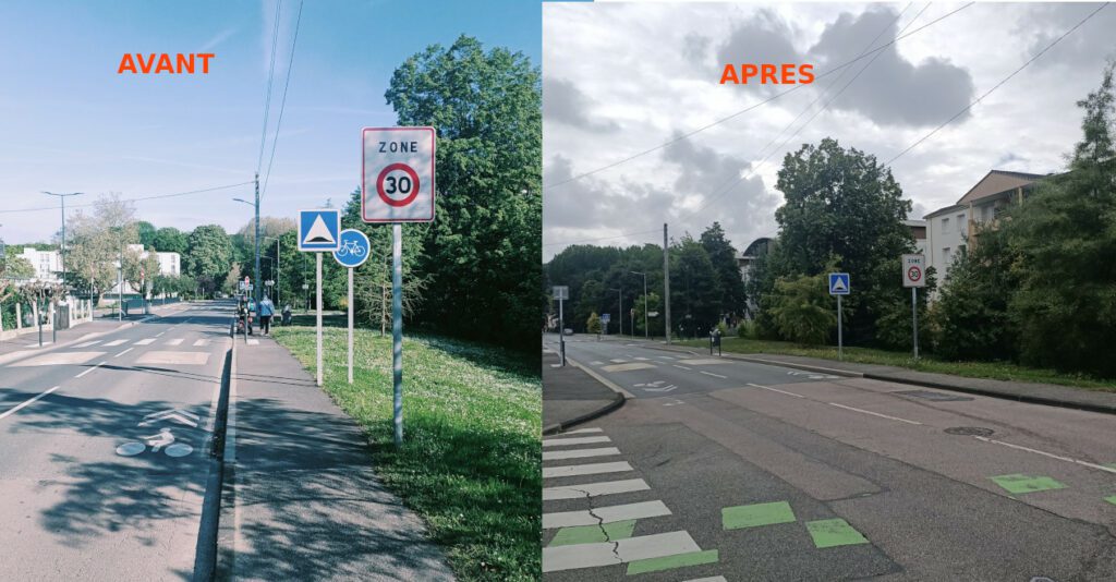 Correction signalétique - Juillet 2025 1 2025 07 rue Quinconces Avant Apres Correction signalétique - Juillet 2025